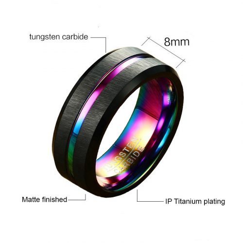 Nhẫn Tungsten Carbide Đen 7 màu